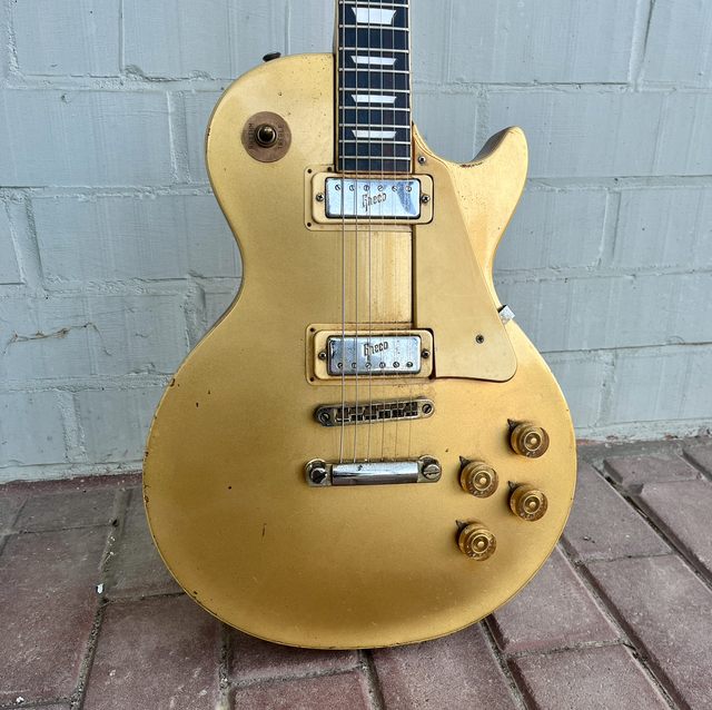 1974 Greco EG-500GS Goldtop Les Paul Deluxe (Gibson Japan Lawsuit) w/ EMBOSSED Maxon PU-113 Mini Humbuckers + ORIGINAL CASE