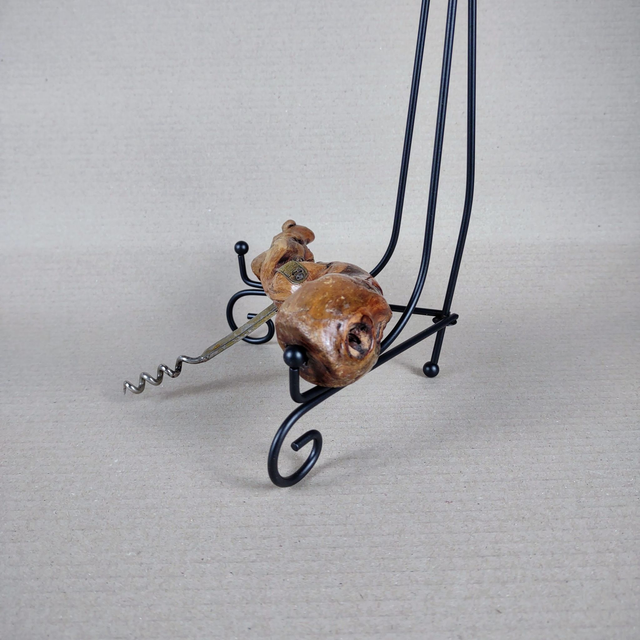 Union Viticulteurs ou Moulin-à-Vent | Kurkentrekker Handgemaakte uniek vormgegeven uit Franse houten wijnstok | Vintage