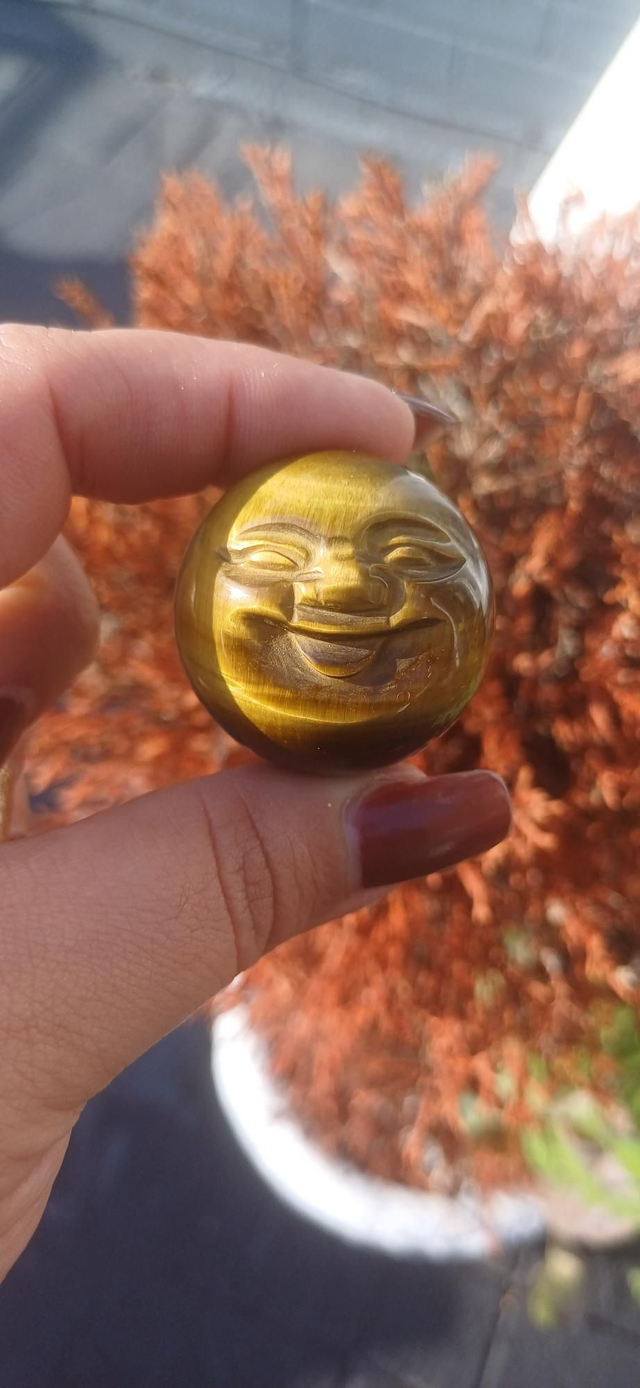 Tiger&#039;s Eye Moon Face Sphere 