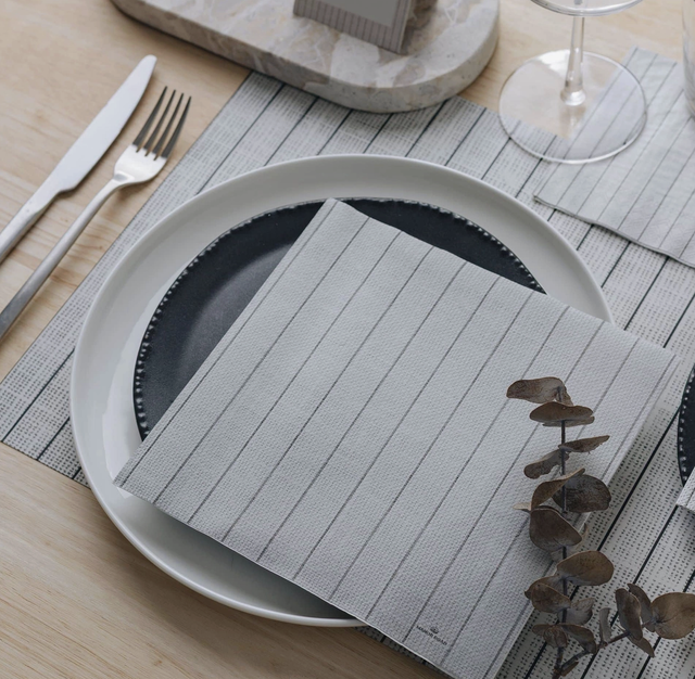 Linen (Pinstripe) Napkins - Luncheon (pack of 20)