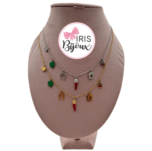 Collana multicharms portafortuna 