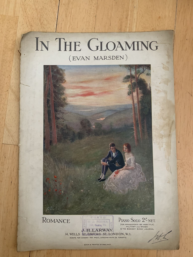 In the Gloaming Antique Sheet Music 1925