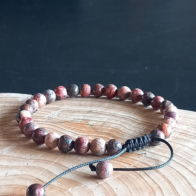 Bracelet ajustable en Jaspe léopard