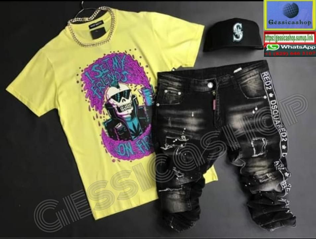 Jeans Courte, T-shirt, Casquette