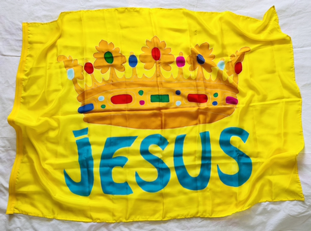 King Jesus ( Nouveauté) Jean 18.36 Soie épaisse livrée sans tige 