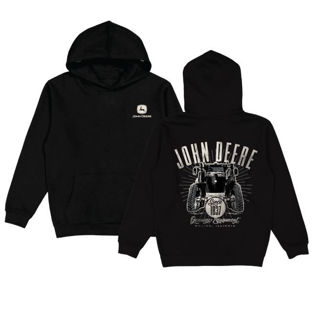 John Deere Kapuzensweatshirt, schwarz