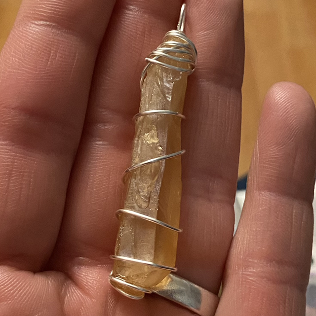 Tangerine Aura Quartz necklace 