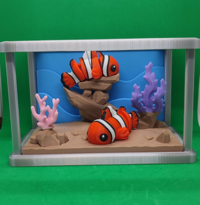 Mini Fish Tank Surprise – Includes 2 Random Mini Fish – Collectible Aquarium Toy Gift for Kids & Ocean Lovers 3D Printed