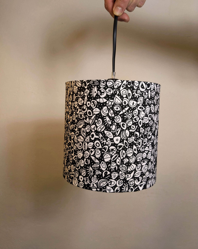 Suspension "Yeux" Orange et Bleu