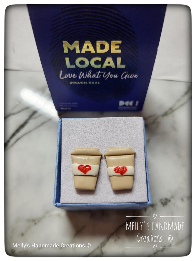 Coffee Cup Stud Earrings 