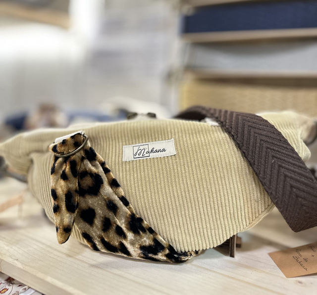 Sac Bahana avec poche intérieure velours beige