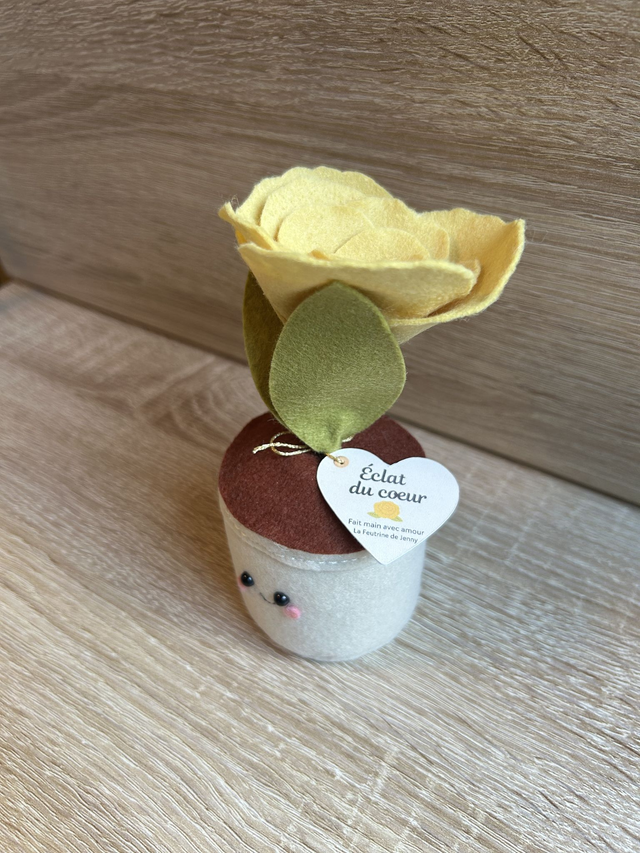 Pot "Éclat du coeur "- Déco feutrine fait main 