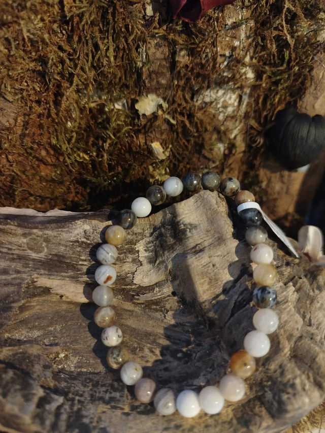 Bracelet agate plume 