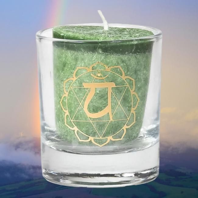 Bougie votive 4 "Anahata" chakra coeur