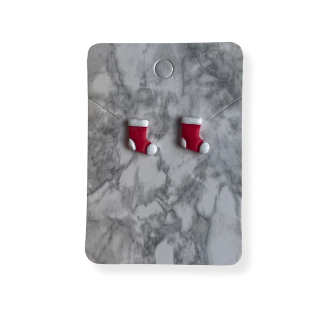Christmas stocking stud earrings