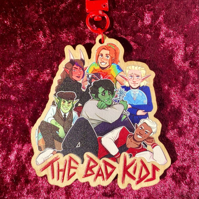 Fantasy High's The Bad Kids [Dimension 20] Wooden Charm