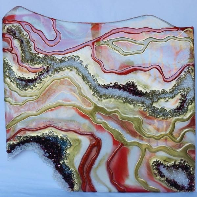 Resin Fine Art in Golden and Peach