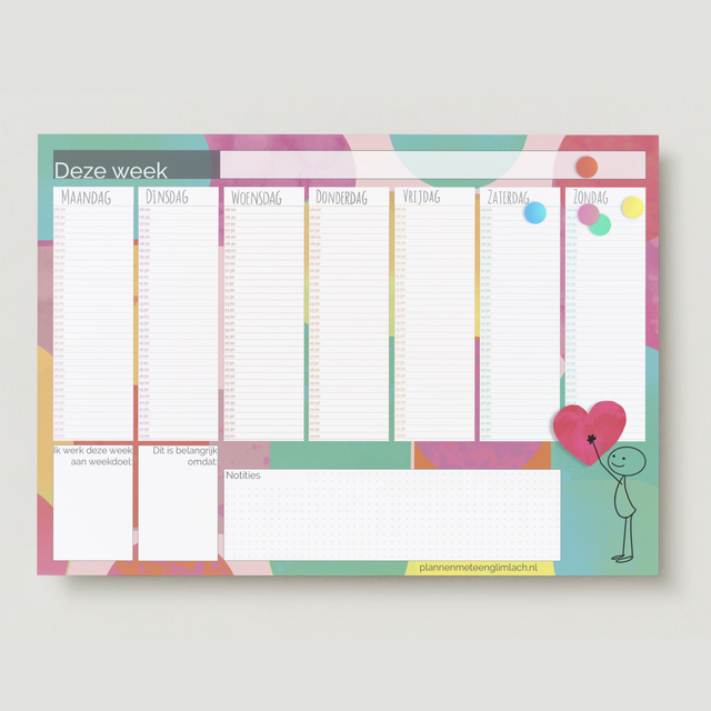 Kleurrijke bureau onderlegger A3 formaat 50 vel – Bureauplanner