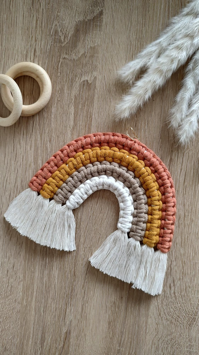 Arc-en-ciel macramé - Déco murale bohème - NALA