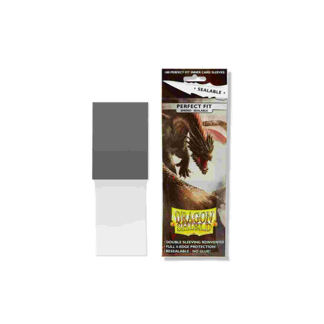 Dragon Shield Fit Perfect 100 Sleeves - Sealable Smoke