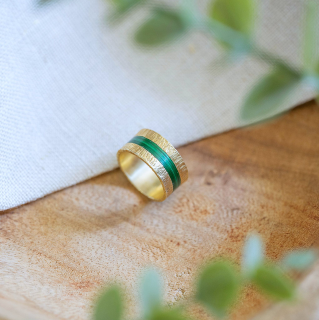 Bague Telluris - Doré, vert