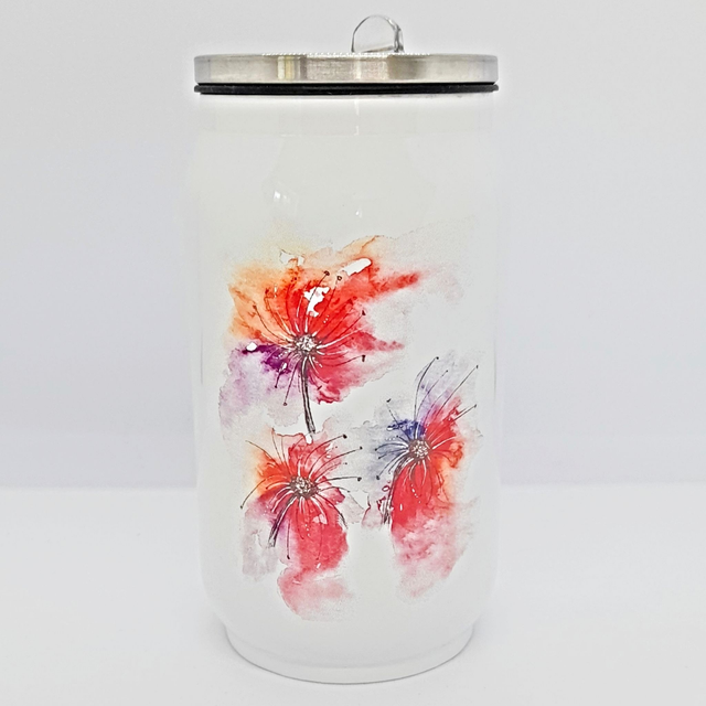 Floral Fantasy Thermos Cup - Can shape 