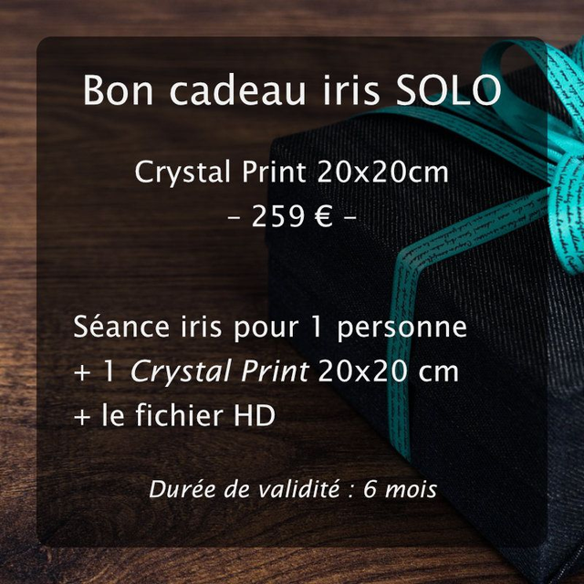 Bon cadeau "iris" - SOLO - Cystal Print 20x20 cm