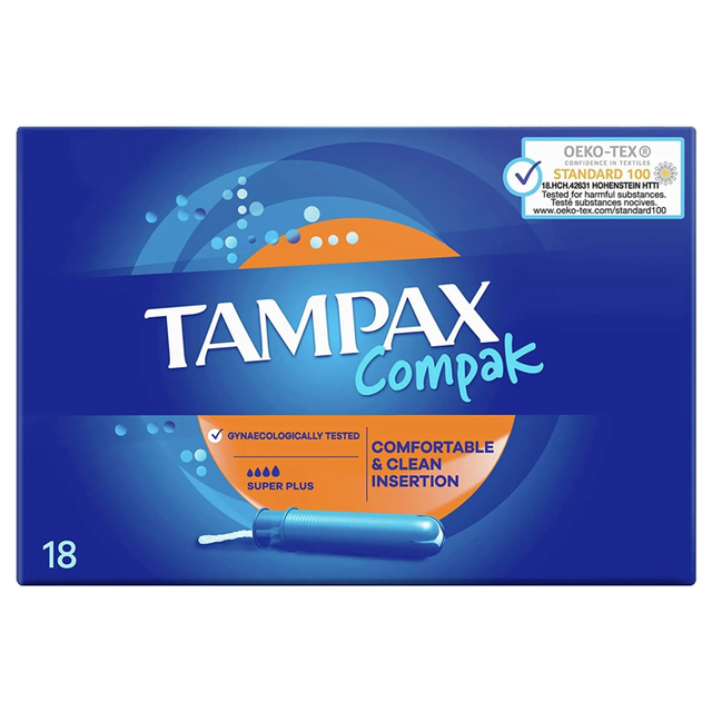 Tampax Compak Super Plus Tampons With Applicator x18