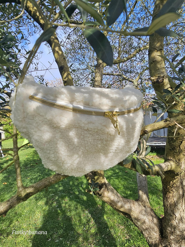 Banane classique sherpa écru taille S