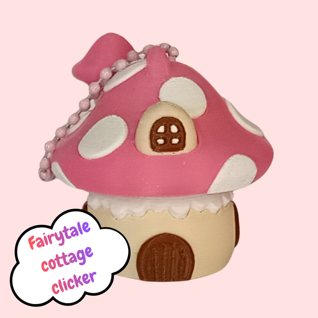 Fairytale Cottage Click Fidget Keychain