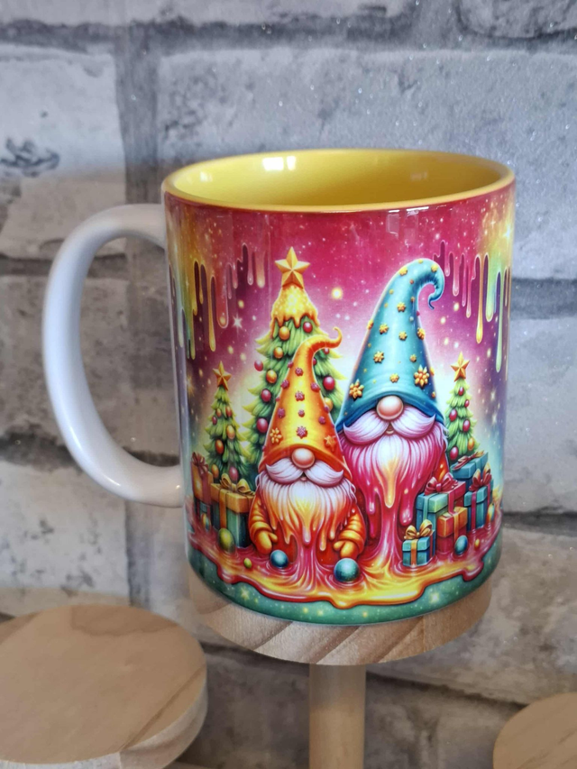 Mug jaune gnome de noel