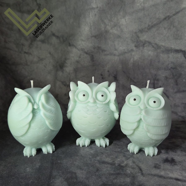 Eulen-Kerzen aus Sojawachs