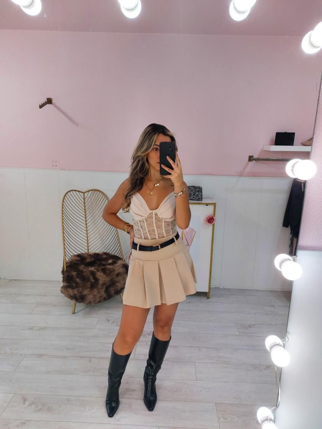 Saia prrgas com forro calção 