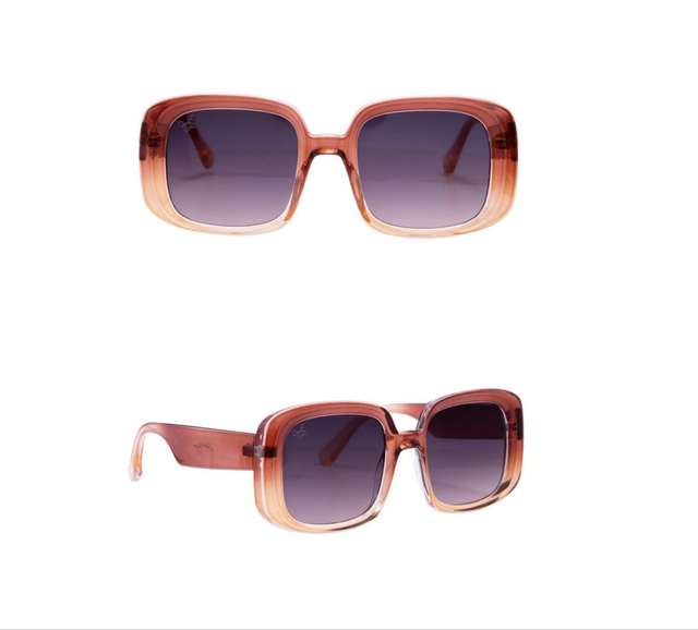 Chunky Burnt Orange Sunglasses with Graduated Lens