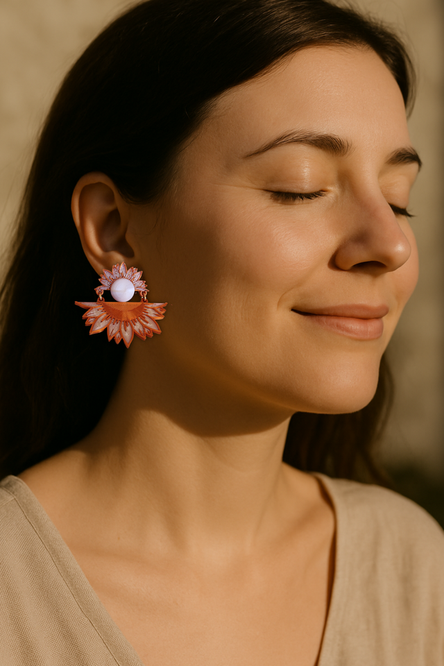 Pendientes Heliora | Inspirados en el Girasol | Joyería Sostenible con Sentido | Colección ALMA ImpYris