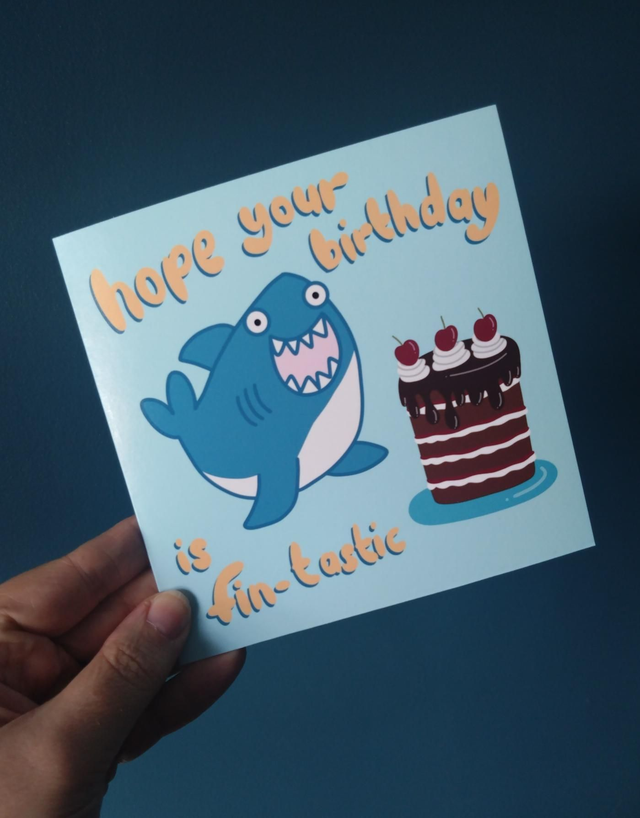 Shark birthday card