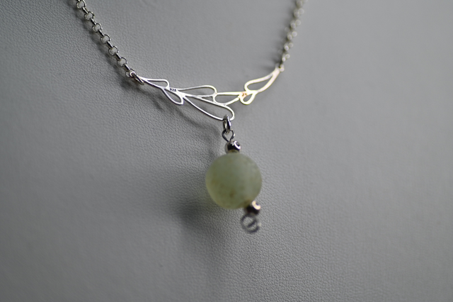 Sea marble 925 silver necklace 