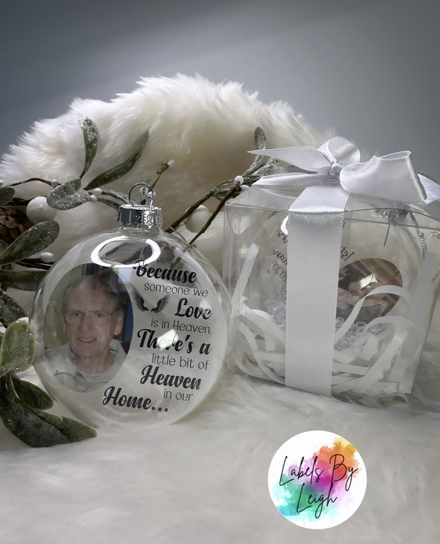 Memorial Photograph Bauble in gift box