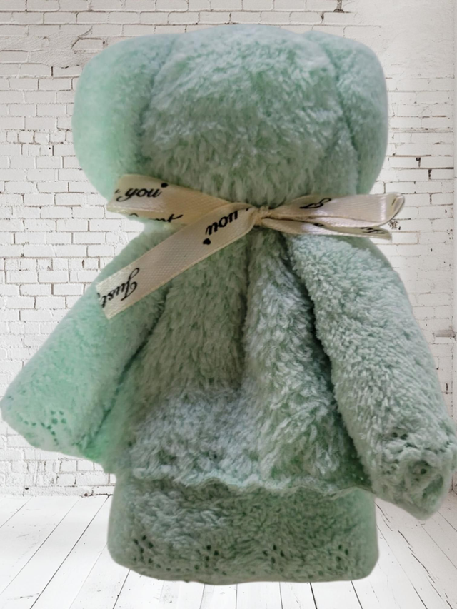 Petite serviette ourson verte