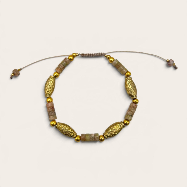 Bracelet BOHEMIA – Pierres naturelles &amp; laiton doré