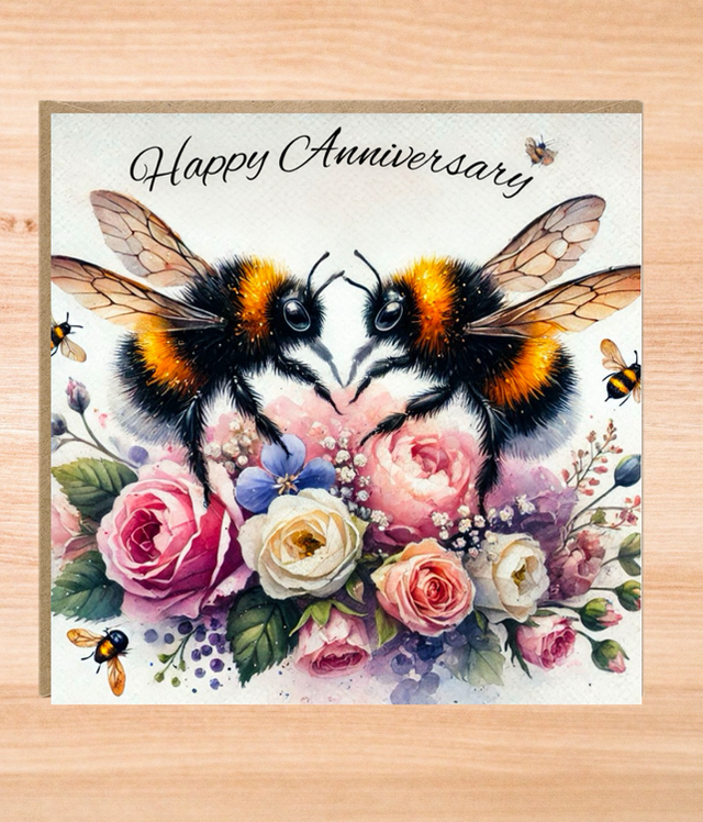 Bumblebees Wedding Anniversary Card