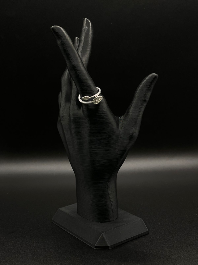 Anel regulável folha com zircônia