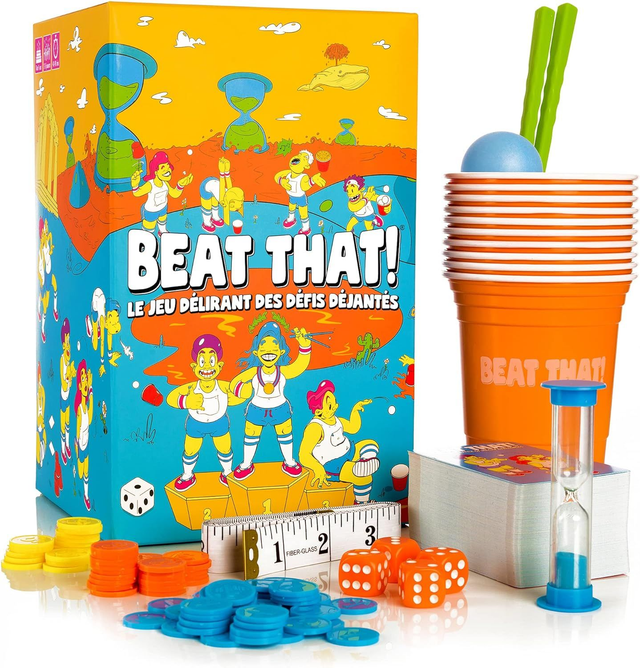 Beat That - Le Jeu Délirant des Défis Déjantés - dès 8 Ans - Coffret de 160 Défis à Relever en Famille ou Entre Amis - Jeu de Société de 2 à 8 Joueurs
