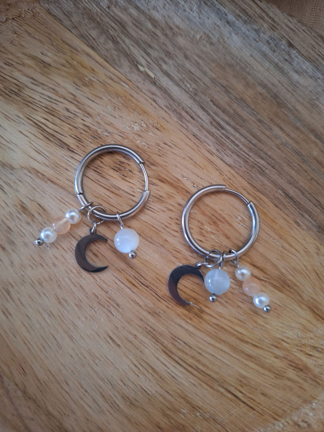 Créoles Pierre de lune et lune