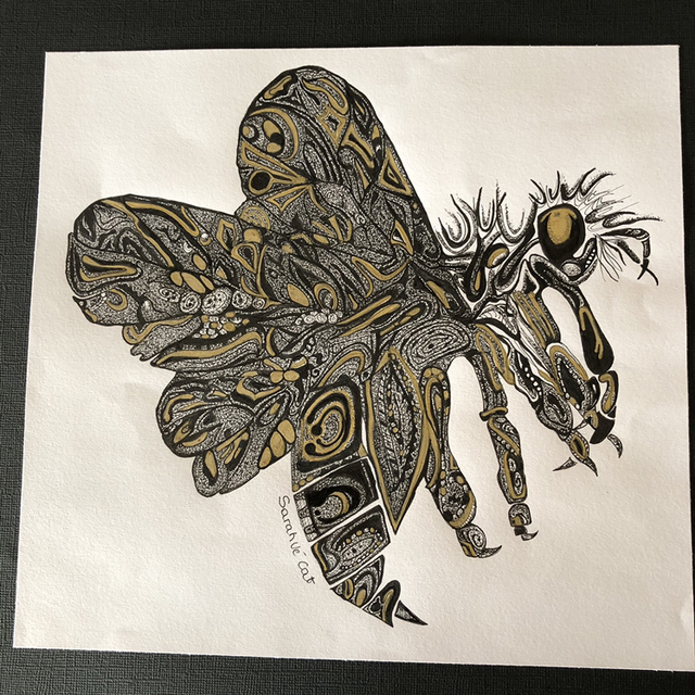 frelon - 30 x 30 cm - encadrement noir