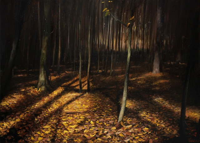 Autumn leaves, 100x140 olej płótno 2022