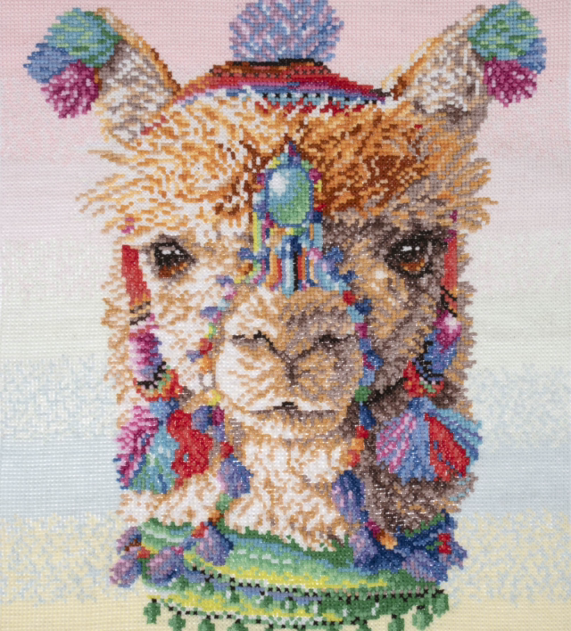 Alpaca Printed Cross Stitch Kit by Trimits