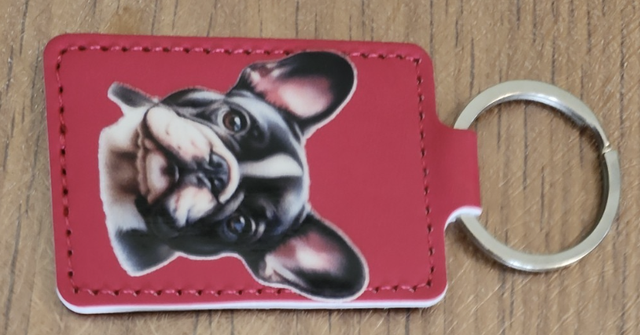 Porte-clés en similicuir personnalisé animaux " Boldogue "  A