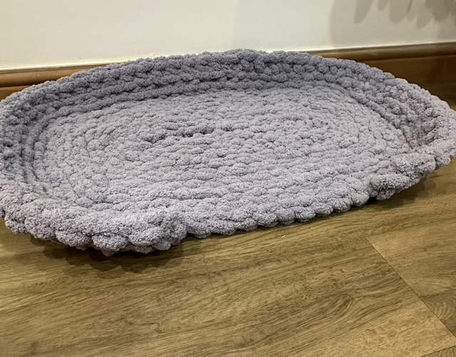 Hand Knitted Chunky Chenille Pet Bed 