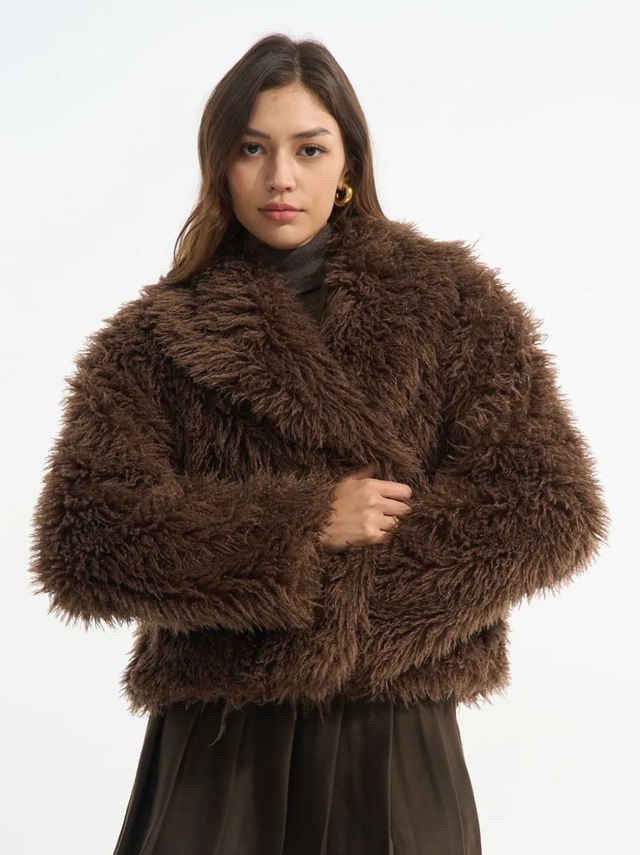 Fluffy jas Amber choco